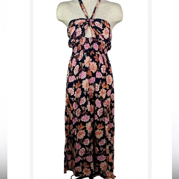 Floral Halter Maxi Dress - Picture 2 of 6